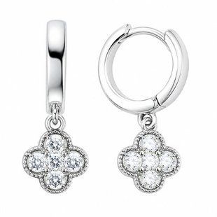 Серьги-кольца (конго) серебряные фантазия с россыпью Silver Style (22211.25 sku:2300103709380) 22211.25 фото
