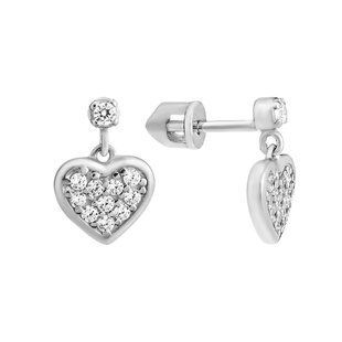 Серьги-пусеты (гвоздики) серебряные Сердце с фианитами Silver Style (31191.20 sku:2300104167059) 31191.20 фото