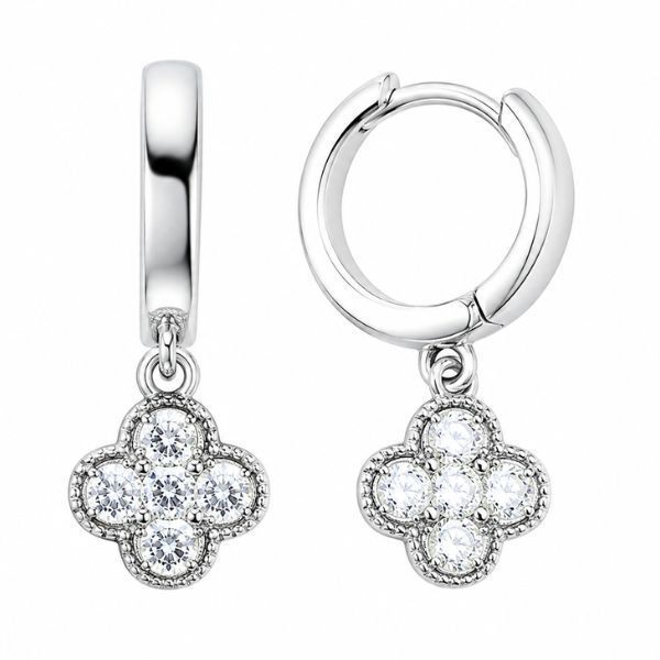 Серьги-кольца (конго) серебряные фантазия с россыпью Silver Style (22211.25 sku:2300103709380) 22211.25 фото