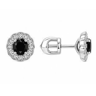 Серьги-пусеты (гвоздики) серебряные с россыпью Silver Style (30293.30 sku:2300104324292) 30293.30 фото