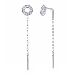 Сережки-протяжки срібні з фіанітами Silver Style (32771.10 sku:2300104226718) 32771.10 фото