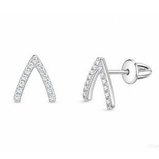 Серьги-пусеты (гвоздики) серебряные с фианитами Silver Style (33131.12 sku:2300104286637) 33131.12 фото