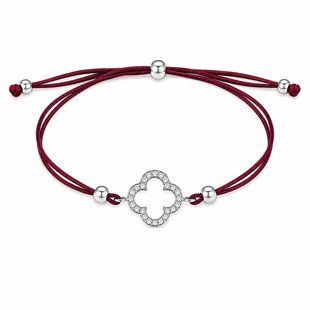 Браслет на нити шамбола Клевер с фианитами Silver Style 15-20 р. (800146.12 sku:2300104306373) 800146.12 фото