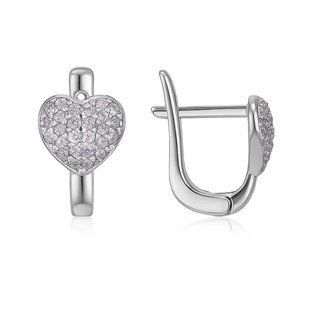 Серьги серебряные Сердце с фианитами Silver Style (241112.10 sku:2300104014032) 241112.10 фото
