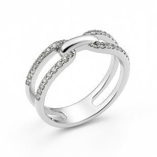 Кольцо серебряное фантазия с фианитами Silver Style 17 р. (10931.12 sku:2300103830237) 10931.12 фото