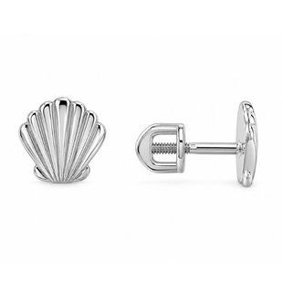 Серьги-пусеты (гвоздики) серебряные фантазия без камней Silver Style (33390.00 sku:2300104318147) 33390.00 фото
