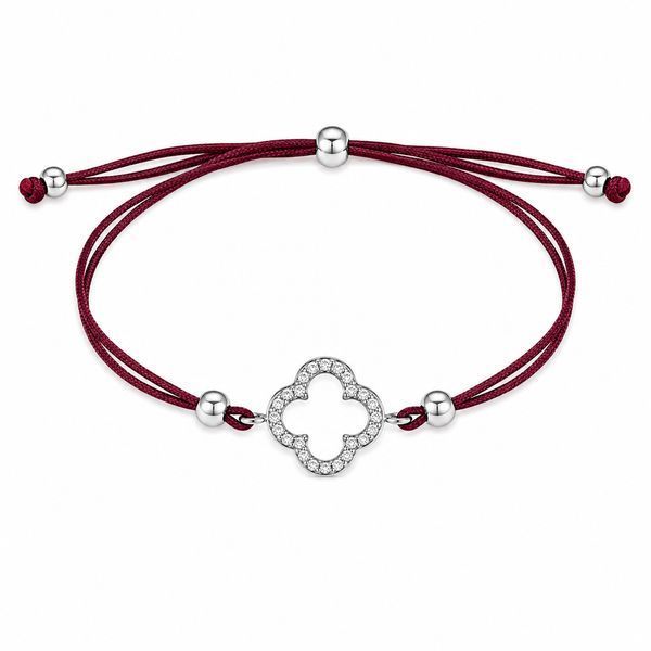 Браслет на нити шамбола Клевер с фианитами Silver Style 15-20 р. (800146.12 sku:2300104306373) 800146.12 фото