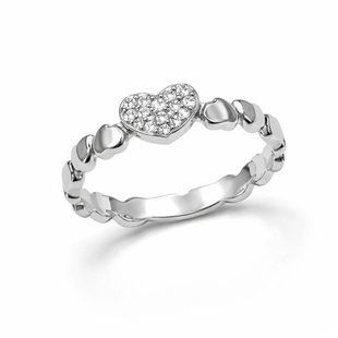 Кольцо серебряное Сердце с фианитами Silver Style 17.5 р. (11711.10 sku:2300103964291) 11711.10 фото