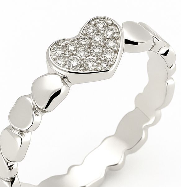 Каблучка срібна Серце з фіанітами Silver Style 17 р. (11711.10 sku:2300103898251) 11711.10 фото