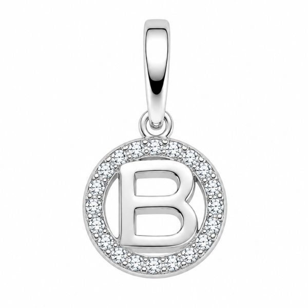 Подвес серебряный буква В с фианитами Silver Style (42551.10 sku:2300104351823) 42551.10 фото