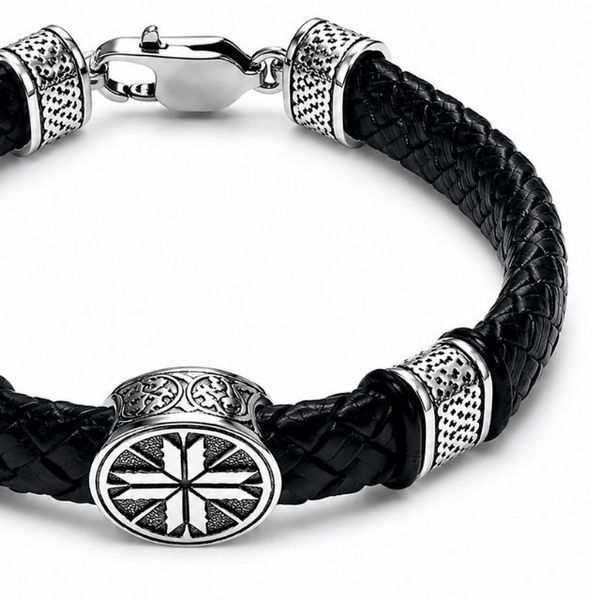 Браслет шкіряний зі вставками срібла Silver Style 21 р. (822926.10 sku:2300104127404) 822926.10 фото