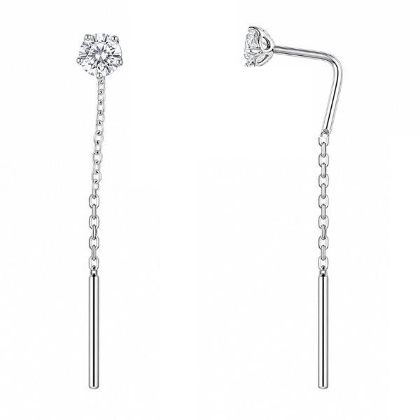 Сережки-протяжки срібні з фіанітами Silver Style (32881.40 sku:2300104040833) 32881.40 фото