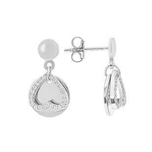 Серьги-пусеты (гвоздики) серебряные Сердце с фианитами Silver Style (D4138OR0198 R14 sku:2300101520772) D4138OR0198 R14 фото
