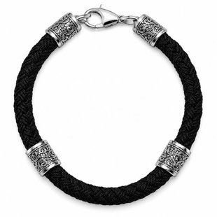 Браслет з тканини зі вставками срібла Silver Style 22 р. (814126.216 sku:2300104121815) 814126.216 фото