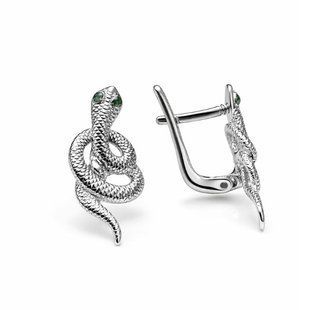 Серьги серебряные Змея с фианитами Silver Style (24054.10 sku:2300103915354) 24054.10 фото
