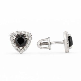 Серьги-пусеты (гвоздики) серебряные Фантазия с фианитами Silver Style (30243.40 sku:2300103197903) 30243.40 фото