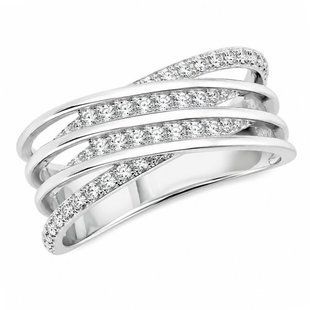 Каблучка срібна фантазія з розсипом Silver Style 17 р. (10241.12 sku:2300103117840) 10241.12 фото