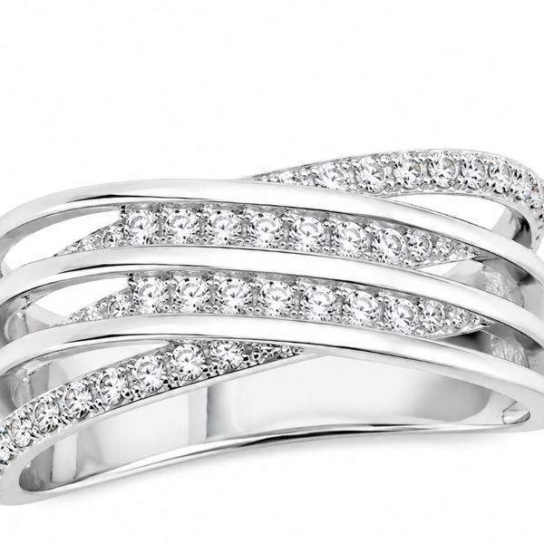 Каблучка срібна фантазія з розсипом Silver Style 17 р. (10241.12 sku:2300103141265) 10241.12 фото