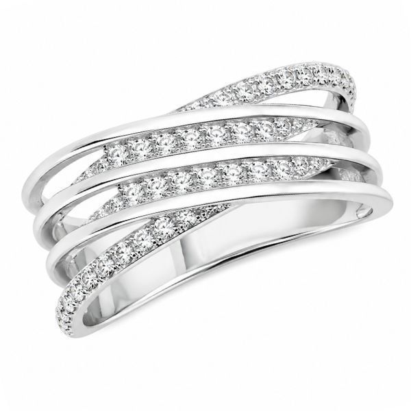 Каблучка срібна фантазія з розсипом Silver Style 17 р. (10241.12 sku:2300103141265) 10241.12 фото