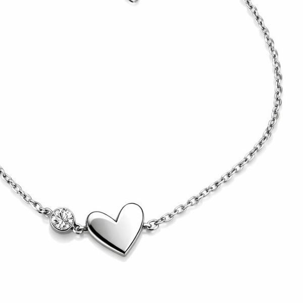 Браслет срібний Серце з фіанітами Silver Style 16-20 р. (80611.30 sku:2300104131630) 80611.30 фото
