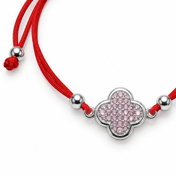 Браслет на нитці шамбола Конюшина з фіанітами Silver Style (800612.12 sku:2300103938247) 800612.12 фото