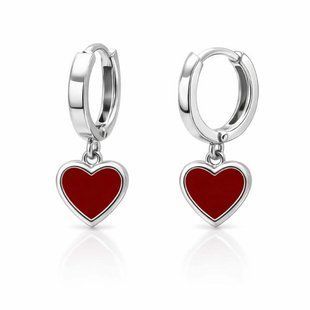 Серьги-кольца (конго) серебряные Сердце с эмалью Silver Style (21163016.00 sku:2300103799572) 21163016.00 фото