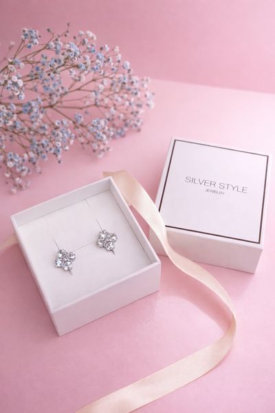 Сережки-кільця (конго) срібні Серце з емаллю Silver Style (21163016.00 sku:2300103799565) 21163016.00 фото