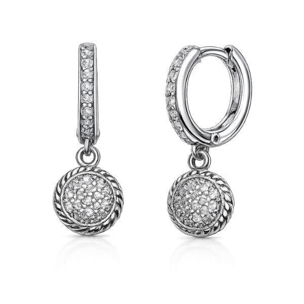 Серьги-кольца (конго) серебряные фантазия с россыпью Silver Style (23951.12 sku:2300104191313) 23951.12 фото