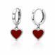 Сережки-кільця (конго) срібні Серце з емаллю Silver Style (21163016.00 sku:2300103799565) 21163016.00 фото 1